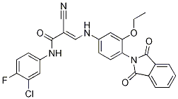 (E)-3-[3-乙氧基-4-(邻苯二甲酰亚胺基)苯胺基]-N-(3-氯-4-氟苯基)-2-氰基-2-丙烯酰胺结构式_915945-39-0结构式