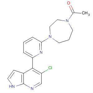 1-(4-(6-(5-氯-1H-吡咯并[2,3-b]吡啶-4-基)吡啶-2-基)-1,4-二氮杂环庚烷-1-基)乙酮结构式_916172-76-4结构式