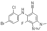 6-(4-Bromo-2-chlorophenylamino)-7-fluoro-3-methyl-3h-benzo[d]imidazole-5-carbonitrile Structure,917980-15-5Structure