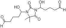 N,N-Di(1-hydroxypentanal)-5,5-dimethylhydantoin Structure