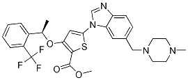 (R)-methyl 5-(6-((4-methylpiperazin-1-yl)methyl)-1h-benzo[d]imidazol-1-yl)-3-(1-(2-(trifluoromethyl)phenyl)ethoxy)thiophene-2-carboxylate Structure,929095-51-2Structure