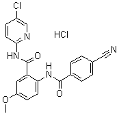 N-(5-氯-2-吡啶)-2-[(4-氰基苯甲酰基)氨基]-5-甲氧基苯甲酰胺盐酸盐结构式_936539-81-0结构式