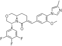 Hexahydro-7-[[3-methoxy-4-(4-methyl-1h-imidazol-1-yl)phenyl]methylene]-4-(3,4,5-trifluorophenyl)-(4r,7e,9as)-pyrido[2,1-c][1,4]oxazin-6(1h)-one Structure,937812-80-1Structure