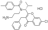 (R)-n-(3-氨基丙基)-n-(1-(3-苄基-7-氯-4-氧代-4H-色烯-2-基)-2-甲基丙基)-4-甲基苯甲酰胺盐酸盐结构式_940929-33-9结构式