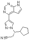 (3S)-3-环戊基-3-[4-(7H-吡咯并[2,3-d]嘧啶-4-基)-1H-吡唑-1-基]丙腈结构式_941685-37-6结构式