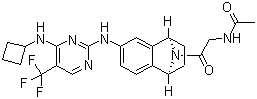 N-[2-[(1S,4R)-6-[[4-(环丁基氨基)-5-(三氟甲基)-2-嘧啶]氨基]-1,2,3,4-四氢萘-1,4-脒-9-基]-2-氧代乙基]乙酰胺结构式_942487-16-3结构式