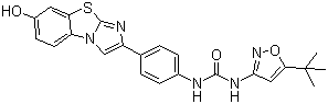 N-(5-叔丁基-异噁唑-3-基)-N-[4-(7-咪唑并[2,1-b][1,3]苯并噻唑-2-基)苯基]脲结构式_950769-51-4结构式