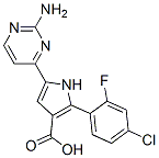  5-(2-氨基-4-嘧啶)-2-(4-氯-2-氟苯基)-1H-吡咯-3-羧酸结构式_951784-19-3结构式