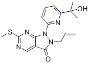 3H-pyrazolo[3,4-d]pyrimidin-3-one,1,2-dihydro-1-[6-(1-hydroxy-1-methylethyl)-2-pyridinyl]-6-(methylthio)-2-(2-propen-1-yl)- Structure,955369-56-9Structure