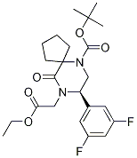 (R)-8-(3,5-二氟苯基)-9-(2-乙氧基-2-氧代乙基)-10-氧代-6,9-二氮杂螺[4.5]癸烷-6-羧酸叔丁酯结构式_957122-11-1结构式