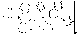 聚[[9-(1-辛基壬基)-9H-咔唑-2,7-二基]-2,5-噻吩二基-2,1,3-苯并噻二唑-4,7-二基-2,5-噻吩二基]结构式_958261-50-2结构式