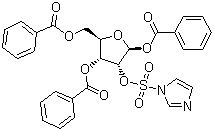 2-(1’-咪唑磺酰氧基)-1,3,5-三苯甲酰氧基-alpha-D-呋喃核糖结构式_97614-42-1结构式