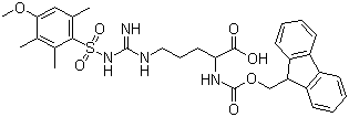 N-Fmoc-N’-(4-甲氧基-2,3,6-三甲基苯磺酰基)-L-精氨酸结构式_98930-01-9结构式