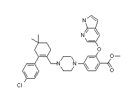 Methyl 2-(1h-pyrrolo[2,3-b]pyridin-5-yloxy)-4-(4-((2-(4-chlorophenyl)-4,4-dimethylcyclohex-1-enyl)methyl)piperazin-1-yl)benzoate Structure,1235865-76-5Structure