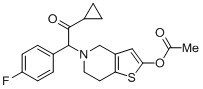 2-[2-(乙酰基氧基)-6,7-二氢噻吩并[3,2-c]吡啶-5(4H)-基]-1-环丙基-2-(4-氟苯基)乙酮结构式_1391194-50-5结构式