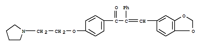 3-(1,3-苯并二氧杂环戊烯-5-基)-2-苯基-1-[4-[2-(1-吡咯烷)乙氧基]苯基]-2-丙烯-1-酮结构式_15272-65-8结构式