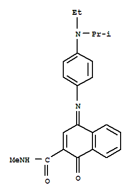 4-[[4-[乙基(1-甲基乙基)氨基]苯基]亚氨基]-1,4-二氢-N-甲基-1-氧代-2-萘羧酰胺结构式_161358-44-7结构式