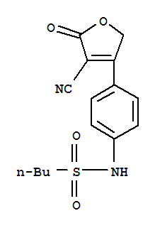 N-[4-(4-氰基-2,5-二氢-5-氧代-3-呋喃)苯基]-1-丁磺酰胺结构式_173436-24-3结构式