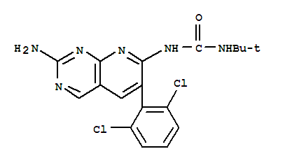 1-(2-Amino-6-(2,6-dichlorophenyl)pyrido[2,3-d]pyrimidin-7-yl)-3-(tert-butyl)urea Structure,179343-17-0Structure