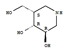 (3R,4R,5S)-5-(羟基甲基)-3,4-哌啶二醇结构式_202979-51-9结构式