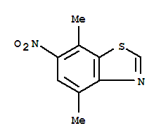 Benzothiazole, 4,7-dimethyl-6-nitro-(9ci)Structure,208458-66-6Structure Benzothiazole, 4,7-dimethyl-6-nitro-(9ci) Structure,208458-66-6Structure