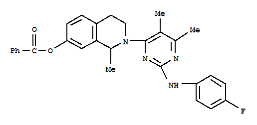 7-Isoquinolinol, 2-[2-[(4-fluorophenyl)amino]-5,6-dimethyl-4-pyrimidinyl]-1,2,3,4-tetrahydro-1-methyl-, benzoate (ester) (9ci) Structure,214539-57-8Structure