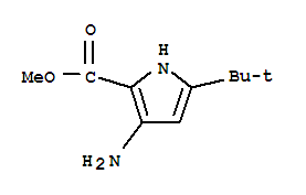 (9ci)-3-氨基-5-(1,1-二甲基乙基)-1H-吡咯-2-羧酸甲酯结构式_216574-65-1结构式