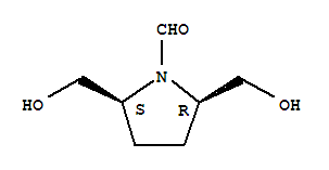 (2r,5s)-rel-(9ci)-2,5-双(羟基甲基)-1-吡咯烷羧醛结构式_220264-29-9结构式