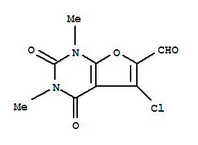 5-氯-1,2,3,4-四氢-1,3-二甲基-2,4-二氧代-呋喃并[2,3-d]嘧啶-6-羧醛结构式_238753-40-7结构式