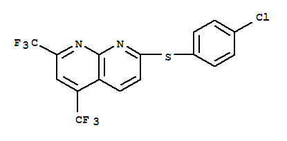 (9ci)-7-[(4-氯苯基)硫代]-2,4-双(三氟甲基)-1,8-萘啶结构式_241488-33-5结构式