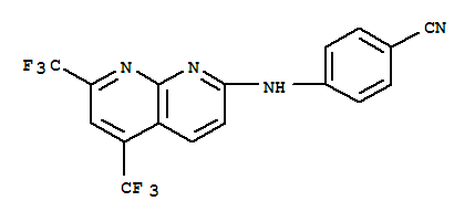 (9ci)-4-[[5,7-双(三氟甲基)-1,8-萘啶-2-基]氨基]-苯甲腈结构式_241488-40-4结构式
