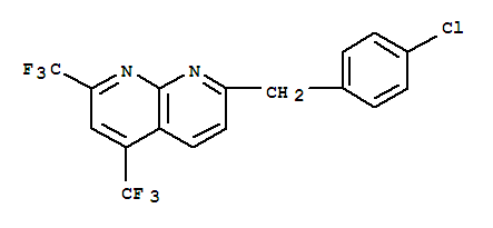 (9ci)-7-[(4-氯苯基)甲基]-2,4-双(三氟甲基)-1,8-萘啶结构式_241488-44-8结构式