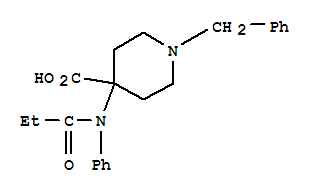 1-Benzyl-4-(phenyl-propionyl-amino)-4-carboxy-piperidine Structure,256507-84-3Structure