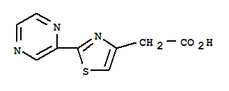 2-(2-吡嗪-2-基-1,3-噻唑-4-基)乙酸结构式_256529-20-1结构式