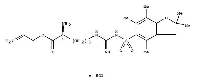 Nω-(2,2,4,6,7-五甲基二氢-苯并呋喃-5-磺酰基)-L-精氨酸烯丙酯盐酸盐结构式_257288-23-6结构式