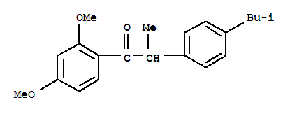 1-(2,4-二甲氧基苯基)-2-(4-异丁基苯基)-1-丙酮结构式_261178-38-5结构式