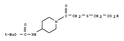 Acetic acid, [[2-[4-[[(1,1-dimethylethoxy)carbonyl]amino]-1-piperidinyl]-2-oxoethyl]thio]-(9ci) Structure,281223-60-7Structure