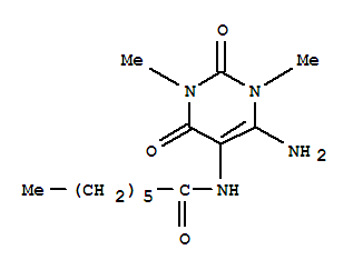 Heptanamide, n-(6-amino-1,2,3,4-tetrahydro-1,3-dimethyl-2,4-dioxo-5-pyrimidinyl)- Structure,288391-08-2Structure