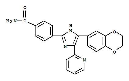 4-[4-(2,3-Dihydro-1,4-benzodioxin-6-yl)-5-(2-pyridinyl)-1h-imidazol-2-yl]-benzamide Structure,301836-43-1Structure