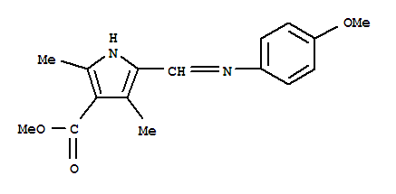 (9ci)-5-[[(4-甲氧基苯基)亚氨基]甲基]-2,4-二甲基-1H-吡咯-3-羧酸甲酯结构式_304870-52-8结构式
