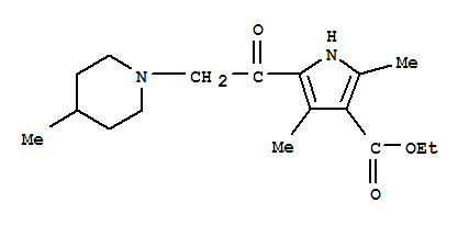 (9ci)-2,4-二甲基-5-[(4-甲基-1-哌啶基)乙酰基]-1H-吡咯-3-羧酸乙酯结构式_307324-33-0结构式