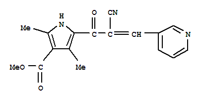 1H-pyrrole-3-carboxylicacid,5-[2-cyano-1-oxo-3-(3-pyridinyl )-2-propenyl ]-2,4-dimethyl -,methylester(9ci) Structure,315696-96-9Structure