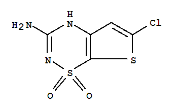 3-氨基-6-氯-4H-噻吩并[3,2-E]-1,2,4-噻二嗪 1,1-二氧化物结构式_319002-53-4结构式