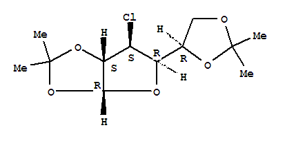 3-氯-3-脱氧-1,2:5,6-二异亚丙基-alpha-d-呋喃葡萄糖结构式_32785-94-7结构式