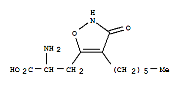 Alpha-氨基-4-己基-2,3-二氢-3-氧代-5-异噁唑丙酸结构式_334887-43-3结构式