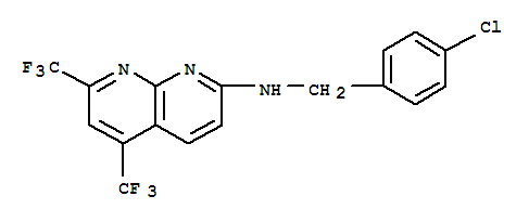 (9ci)-n-[(4-氯苯基)甲基]-5,7-双(三氟甲基)-1,8-萘啶-2-胺结构式_337928-15-1结构式