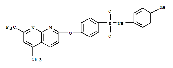 (9ci)-4-[[5,7-双(三氟甲基)-1,8-萘啶-2-基]氧基]-n-(4-甲基苯基)-苯磺酰胺结构式_338412-31-0结构式