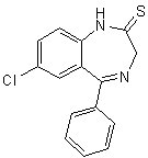 7-氯-5-苯基-2-硫氧代-2,3-二氢-1H-1,4-苯并二氮杂卓结构式_34099-69-9结构式