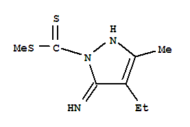 Methyl 4-ethyl-5-imino-3-methyl-2,5-dihydro-1h-pyrazole-1-carbodithioate Structure,342411-69-2Structure