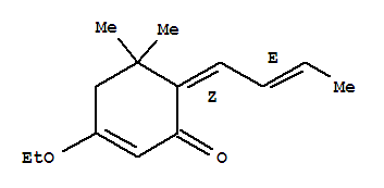 (6Z)-(9Ci)-6-(2E)-2-丁烯-3-乙氧基-5,5-二甲基-2-环己烯-1-酮结构式_344424-56-2结构式